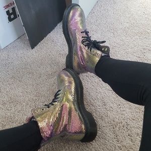Irridescent Pascal Doc Martens Suede Boots